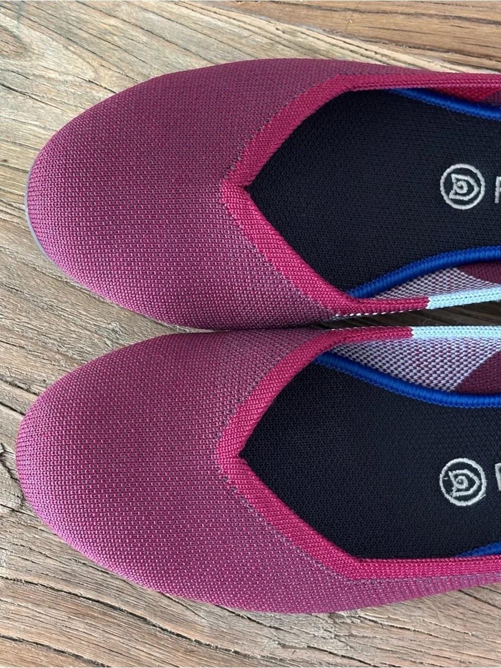 Rothy’s Limited Edition Berry Colorblock Round Toe Flats Women's Size 10.5